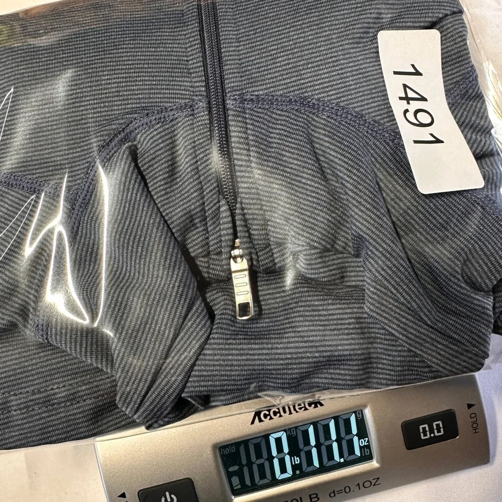 REI Mens Small Blue Grey Striped Quarter Zip Pullover Long Sleeve Hiking Shirt
